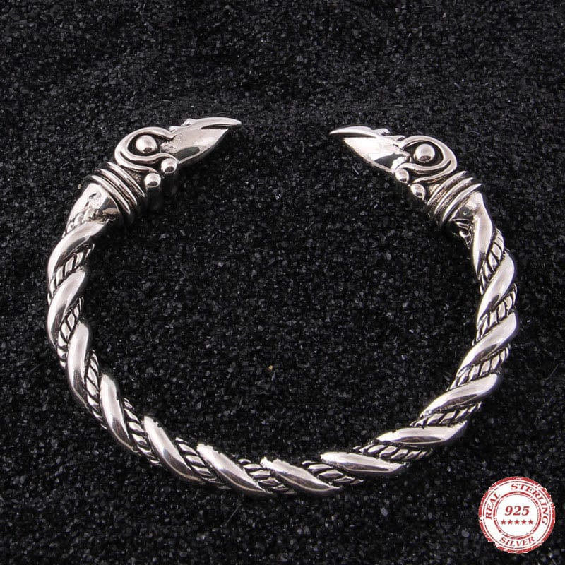 Viking Bracelet in 925 Sterling Silver - Odin's Ravens