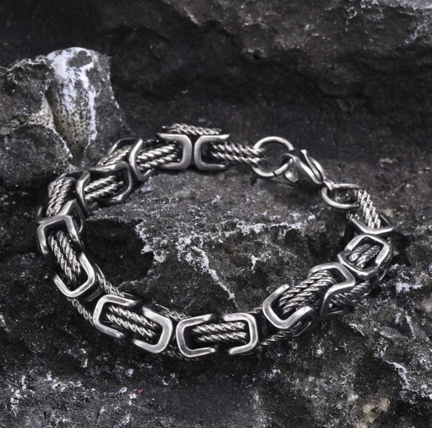 Viking braided stainless steel bracelet