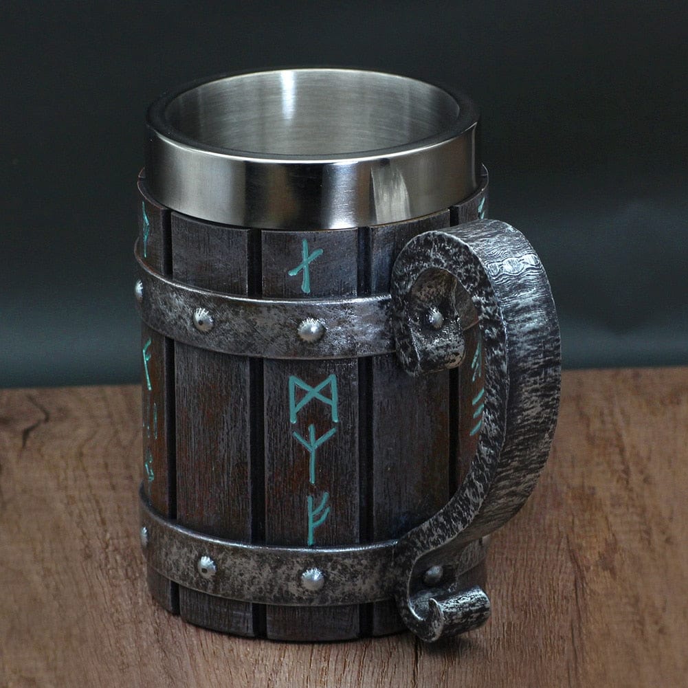 Viking Mug with Nordic Rune Carrier