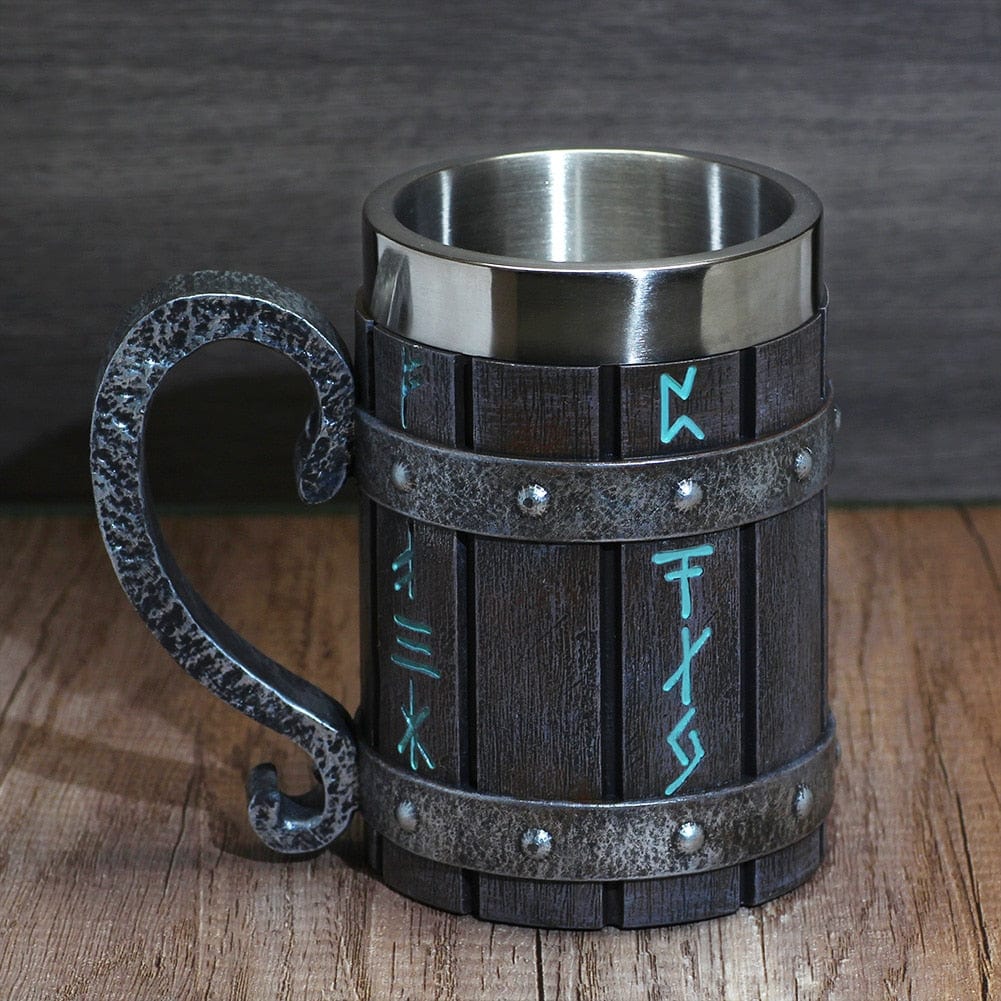 Viking Mug with Nordic Rune Carrier