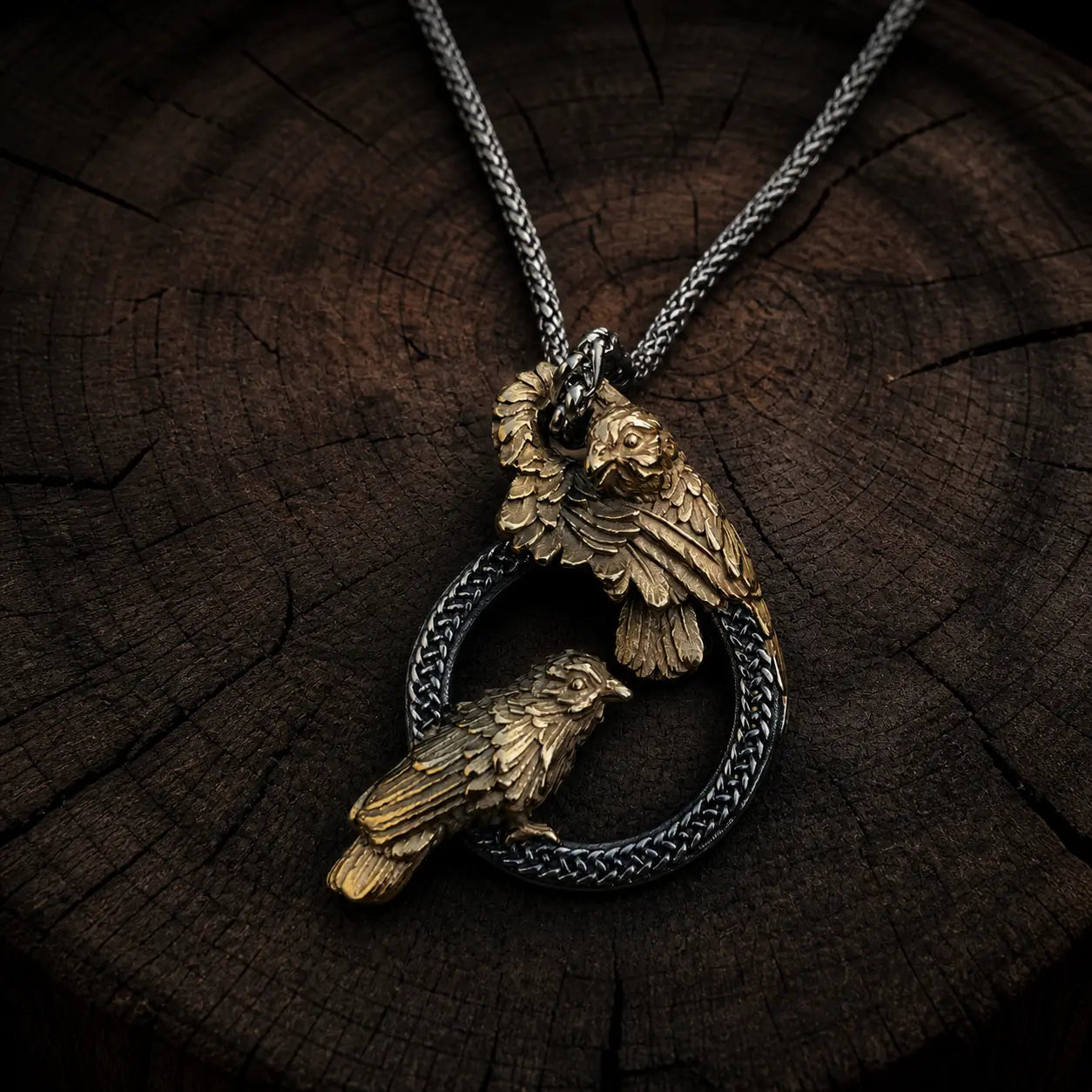 Odin's Raven Messengers Necklace