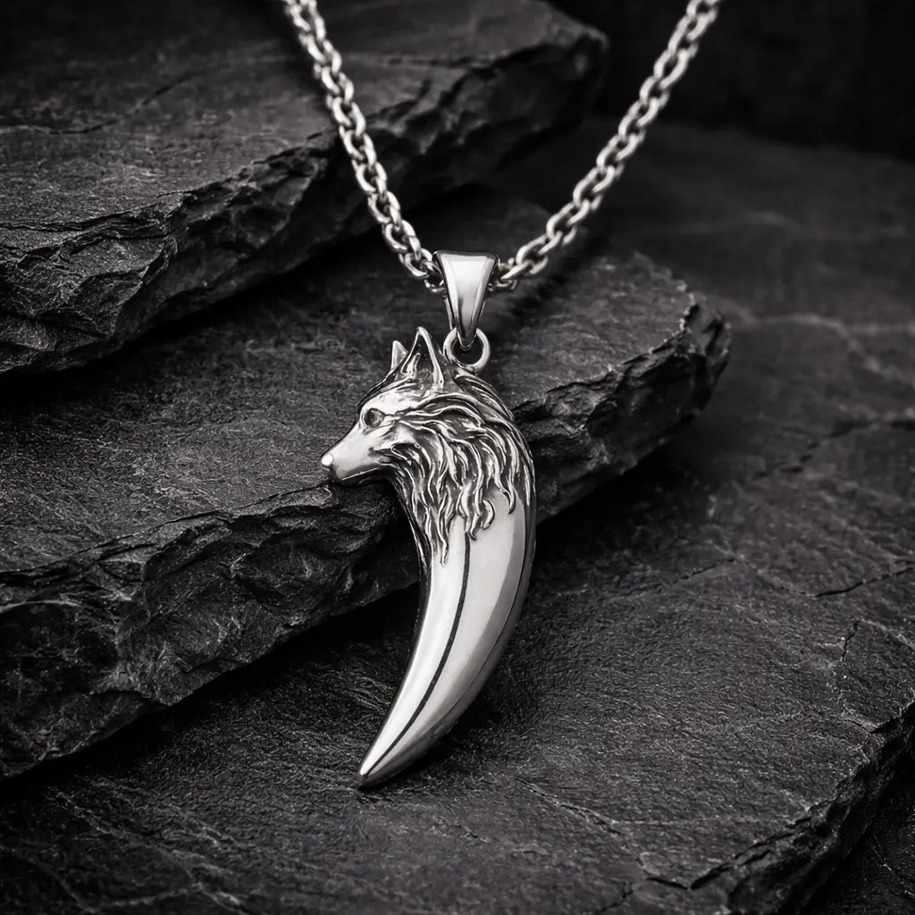 Wolf necklace "Never give up"