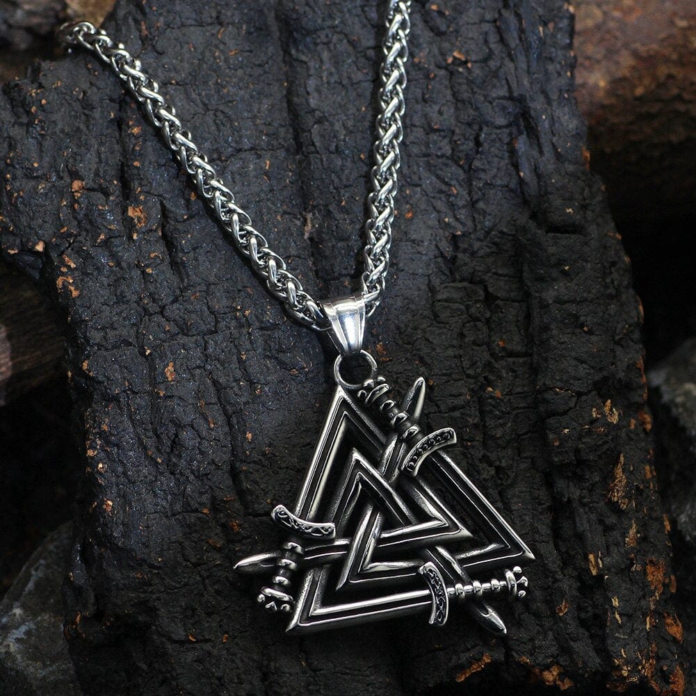 Fallen Heroes' Swords Necklace - Valknut