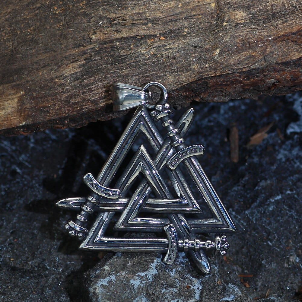 Fallen Heroes' Swords Necklace - Valknut