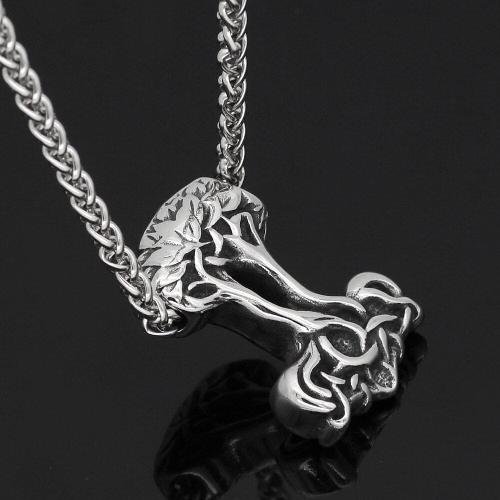 Mjolnir Necklace in the Shape of Yggdrasil