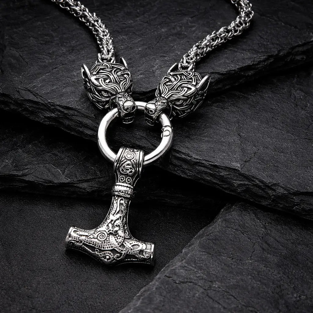 Mjolnir Power Necklace and Protection of Freki and Geri