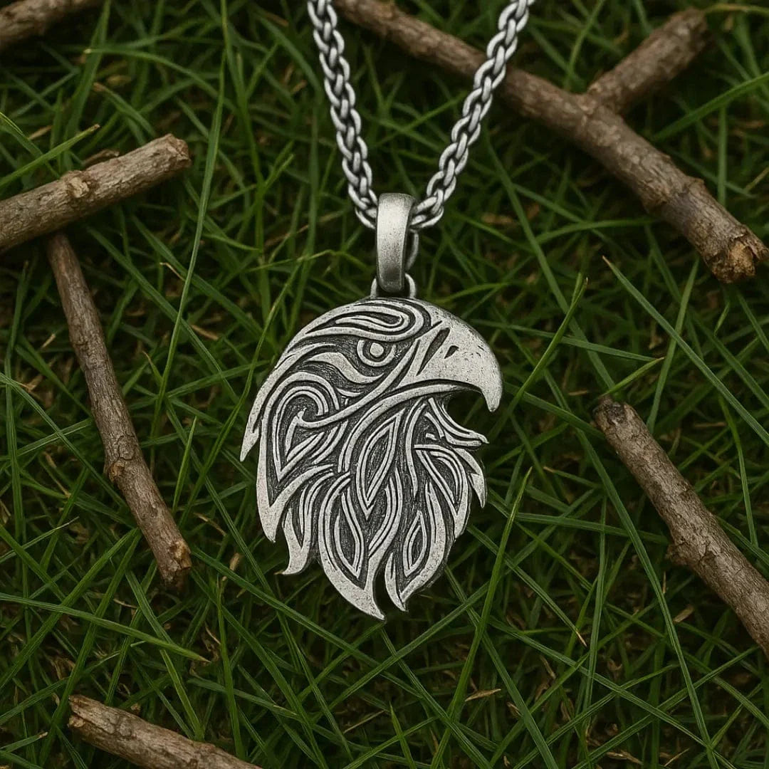 Odin's Raven Head Necklace