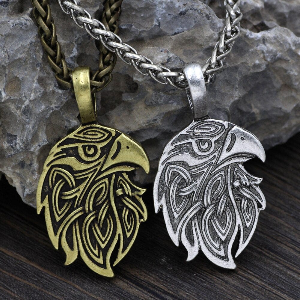 Odin's Raven Head Necklace
