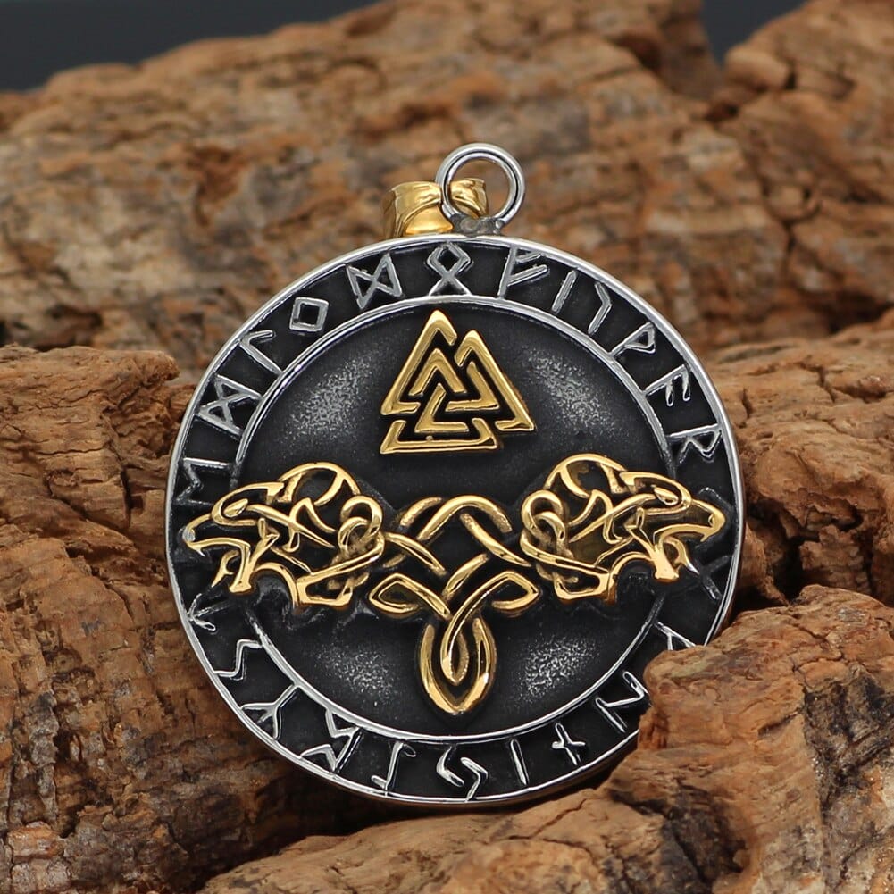 Valknut Necklace Odin's Wolves