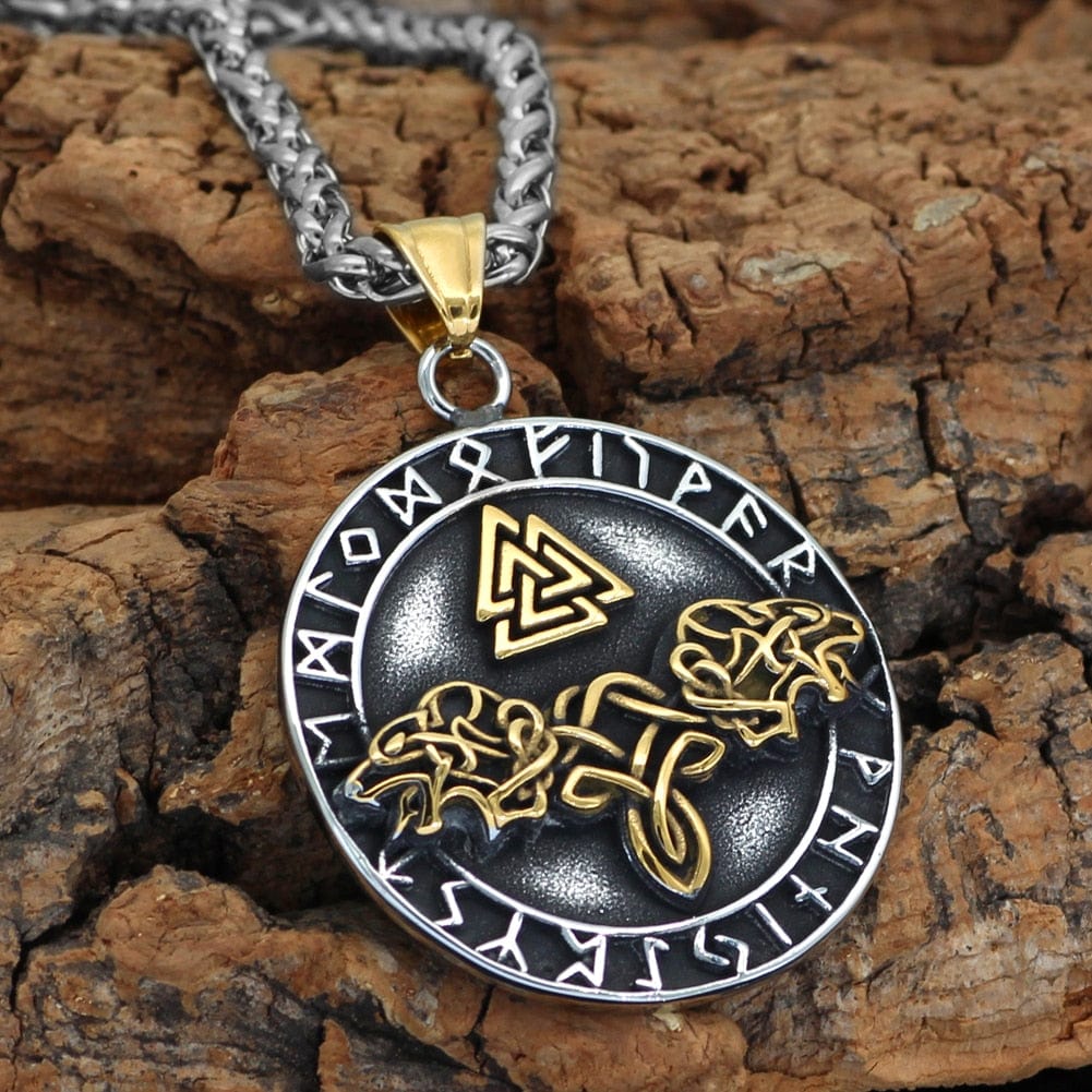 Valknut Necklace Odin's Wolves
