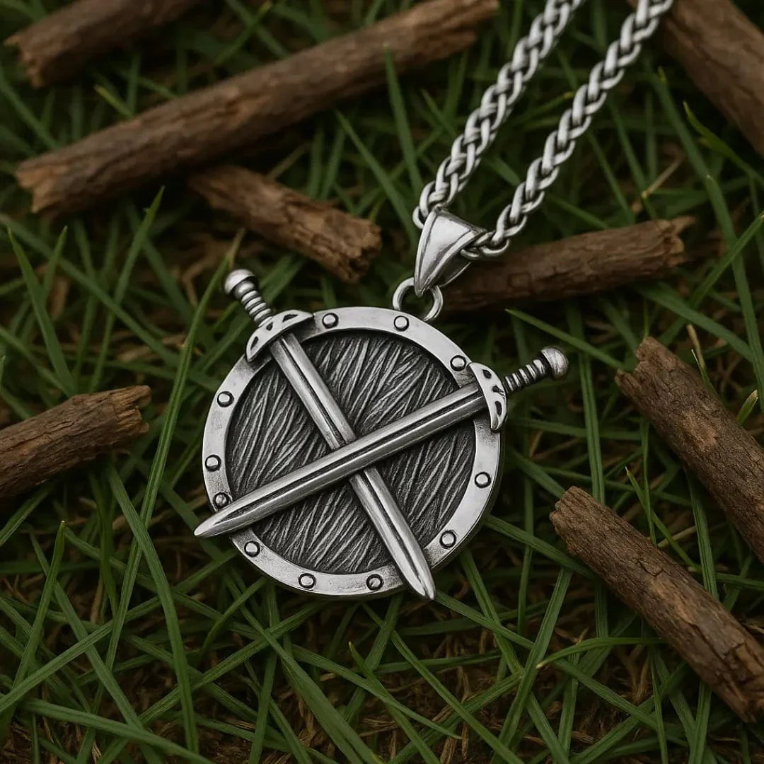 Viking Necklace - Shield of Swords