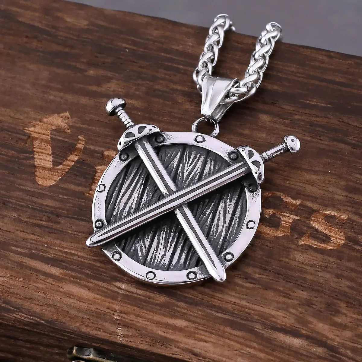 Viking Necklace - Shield of Swords
