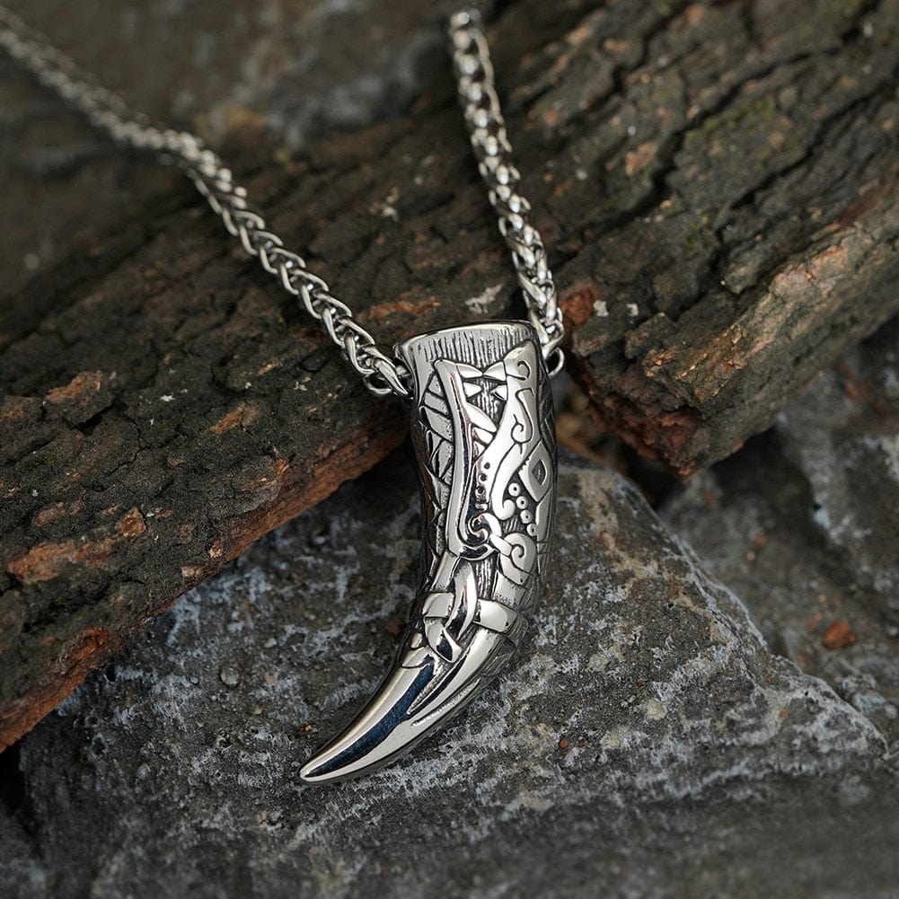 Viking necklace Fenrir's giant wolf tooth