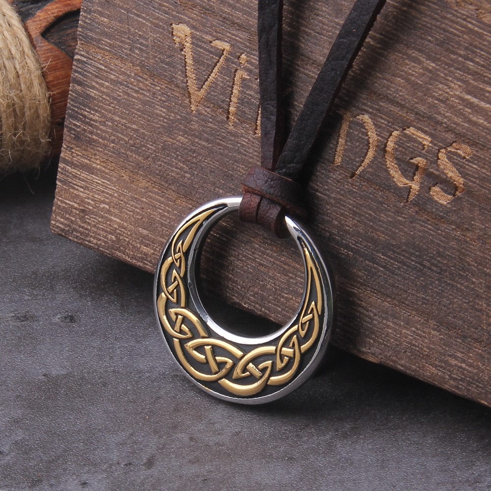 Viking Necklace "Moon Embrace: Celtic Knot Pendant"