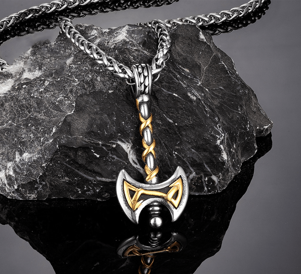 Viking Necklace - Golden Viking Axe