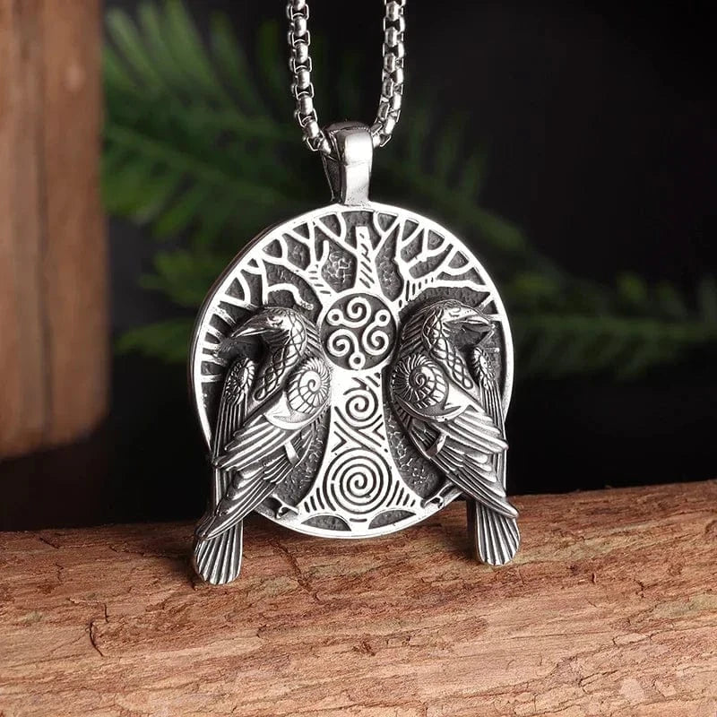Viking necklace Hugin and Munin