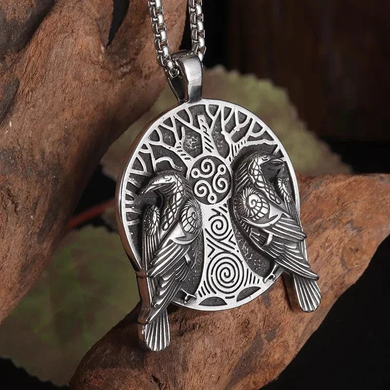 Viking necklace Hugin and Munin