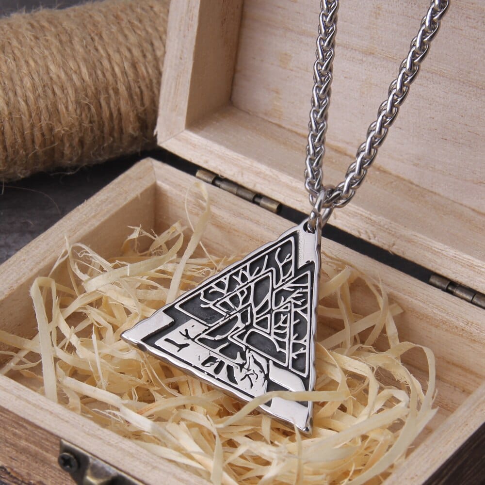 Viking Necklace "Link of the Worlds: Yggdrasil Valknut Pendant"