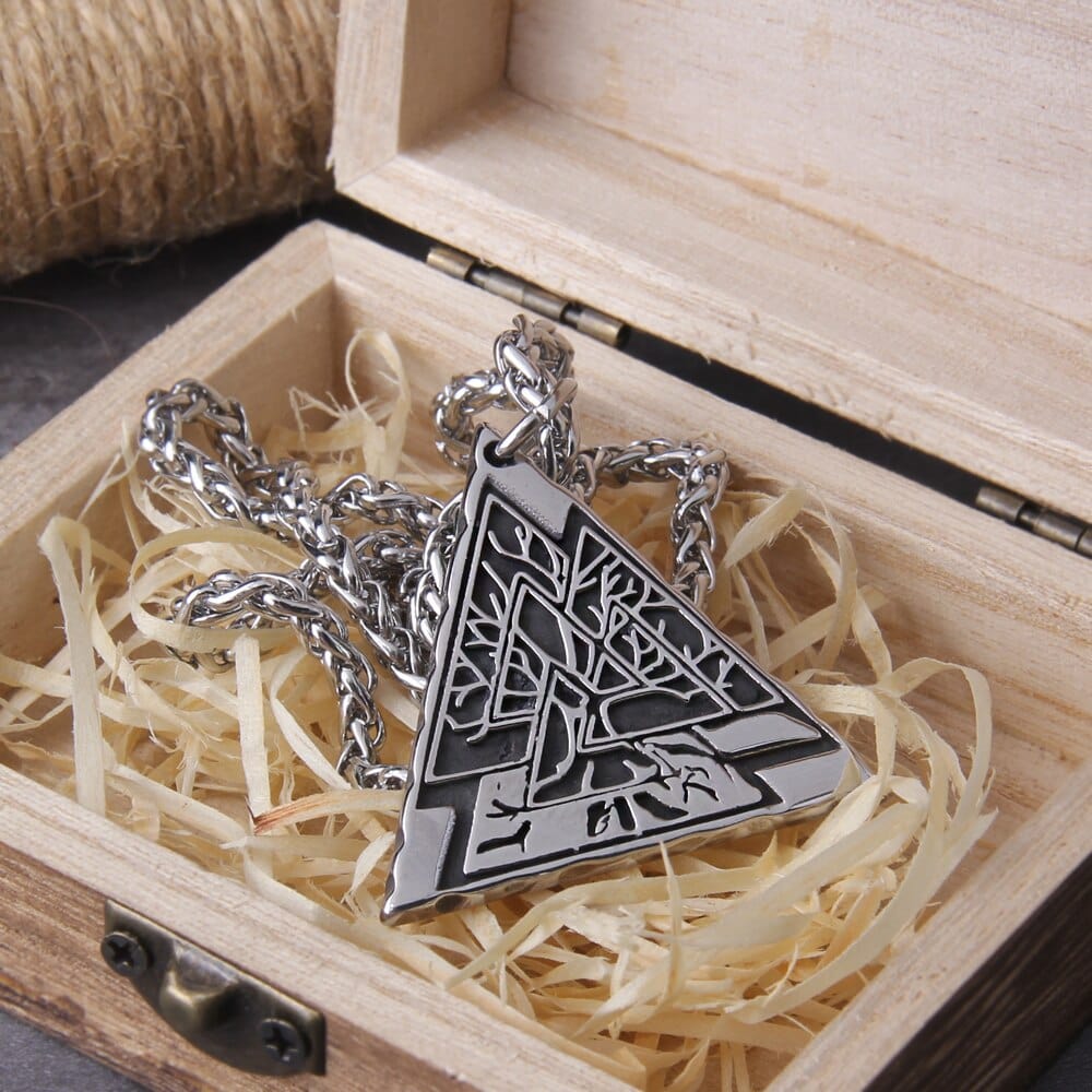 Viking Necklace "Link of the Worlds: Yggdrasil Valknut Pendant"