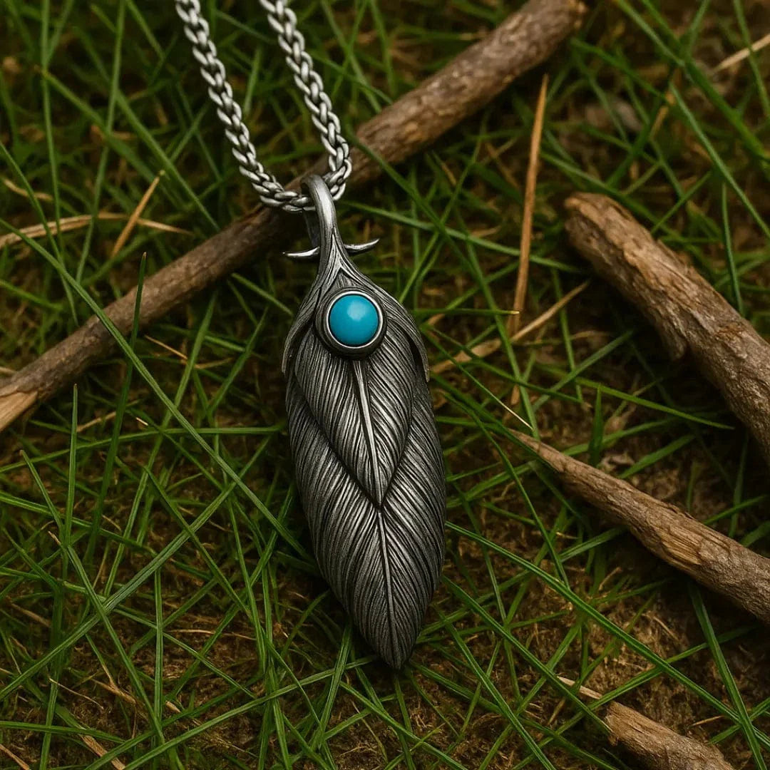 Viking Necklace Eternal Feather