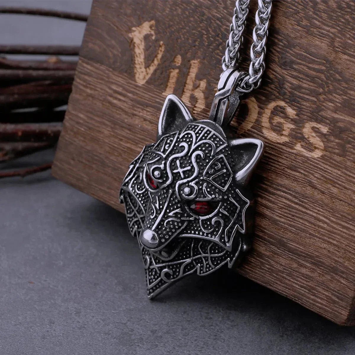 Viking Fenrir Head Necklace