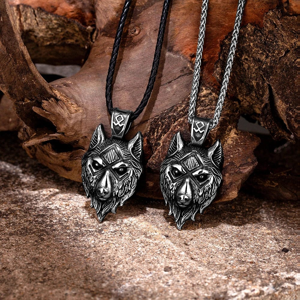 Viking wolf head necklace - Fenrir