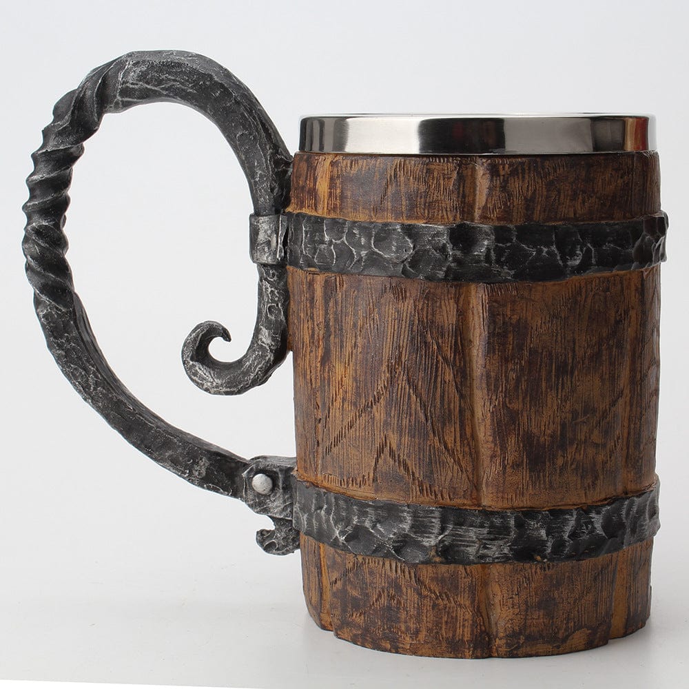 Viking wooden beer mug