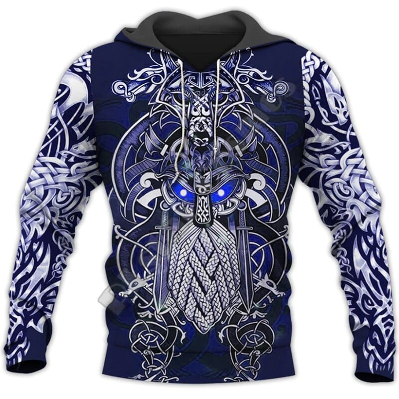 Viking Hoodie "Fenrir and Odin Hoodie - Duel of Destiny"