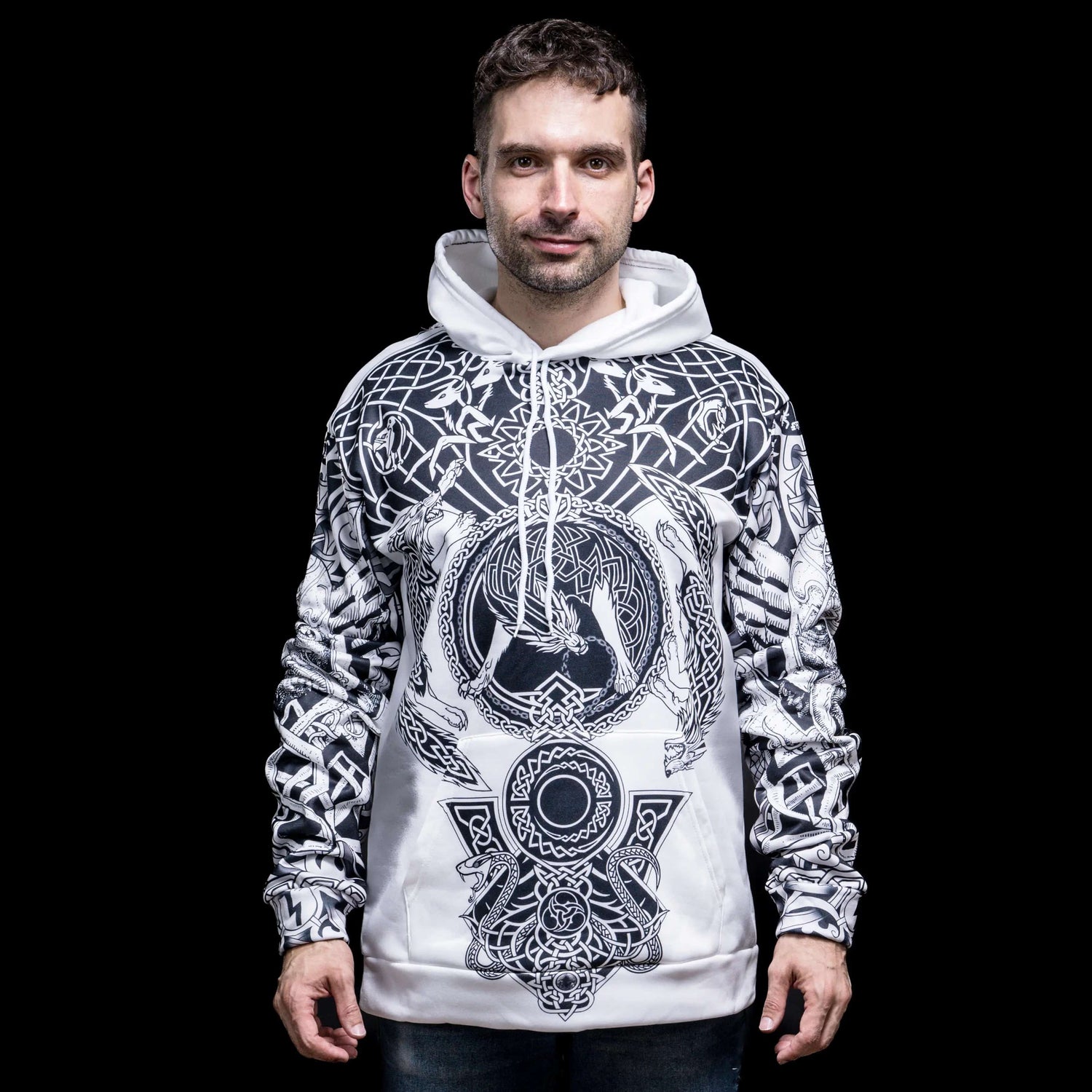 Viking Hoodie "Northern Wolf Hoodie - Viking Emblems"