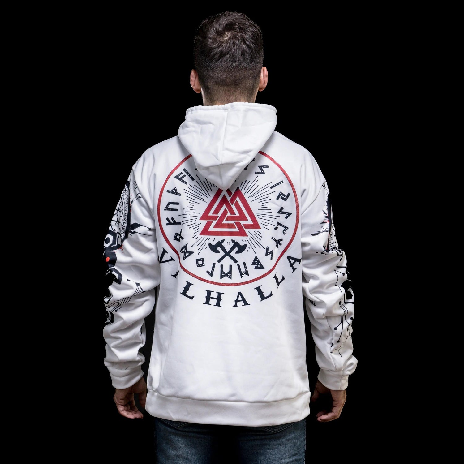 Viking Hoodie "Rune Valknut Path to Valhalla"