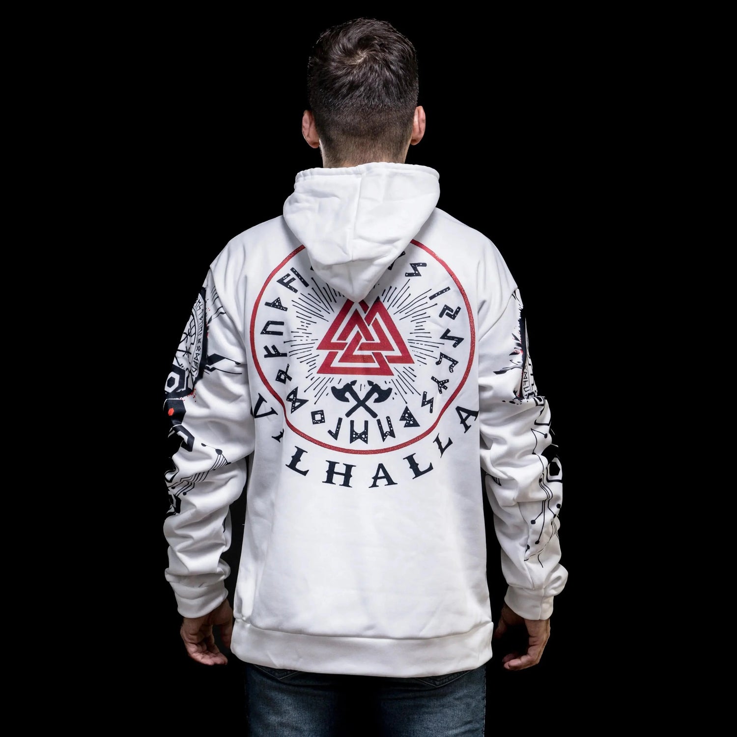 Viking Hoodie "Rune Valknut Path to Valhalla"
