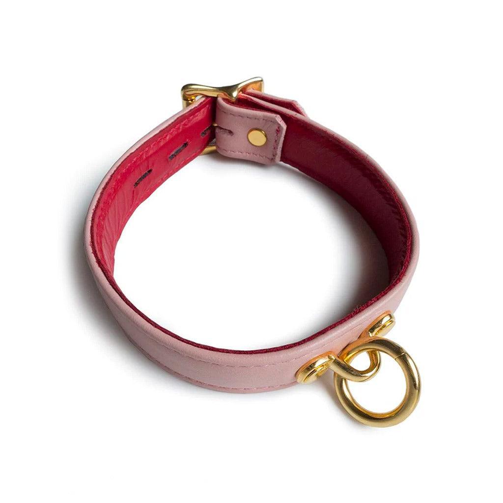 BOND Collar — Rose Leather with 18K Gold Hardware