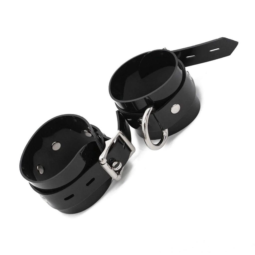 TETHER Wrist Cuffs — Black Obsidian PVC