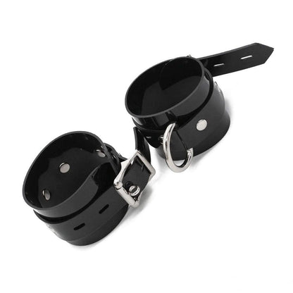 TETHER Wrist Cuffs — Black Obsidian PVC