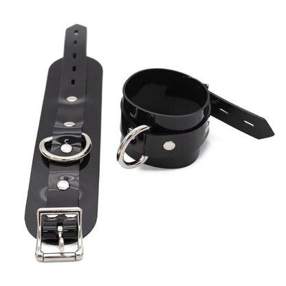 TETHER Wrist Cuffs — Black Obsidian PVC