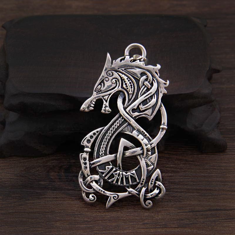 Sterling Silver 925 Pendant - The Rage of Fenrir