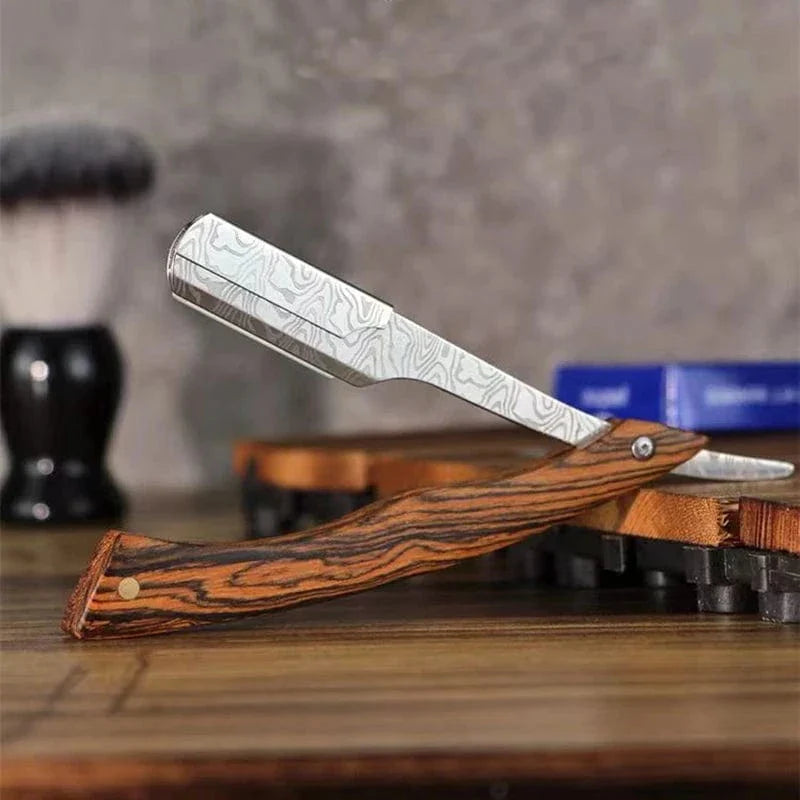Wooden beard razor