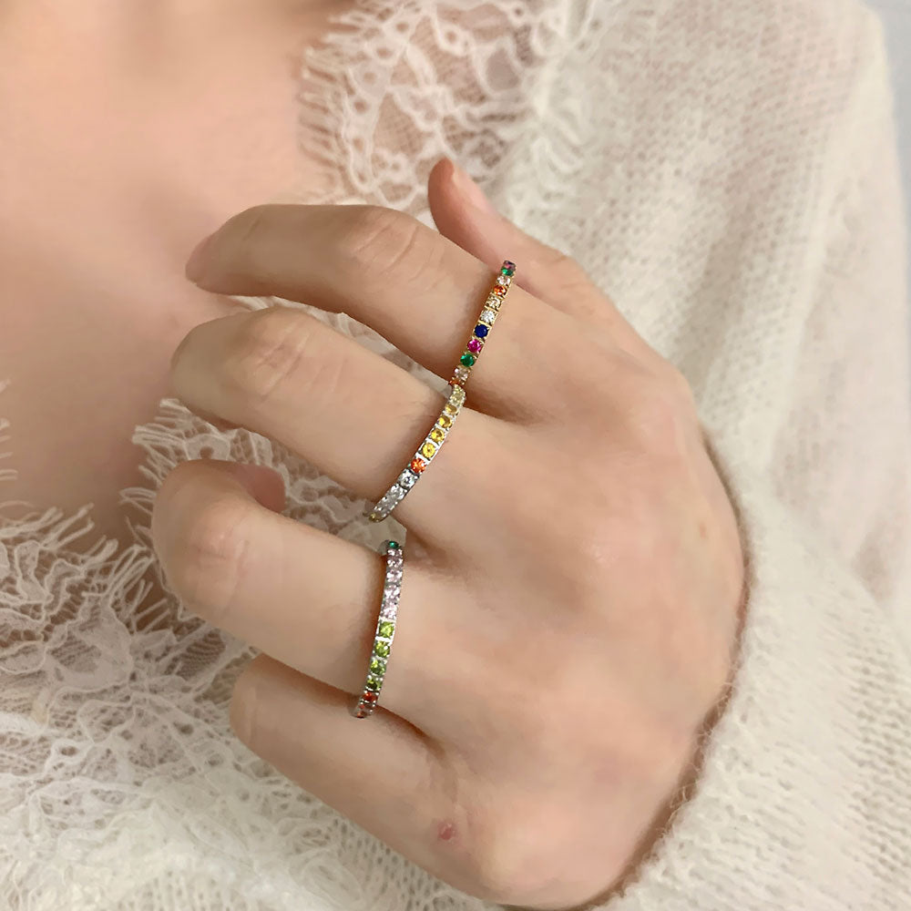 Multicolor Eternity Band Ring